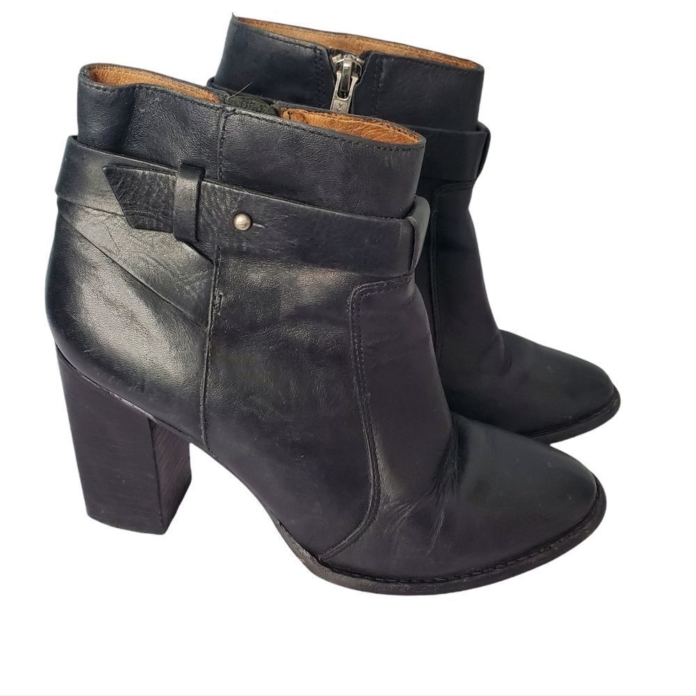 MADEWELL The Sammie black leather block heel ankle boots 7